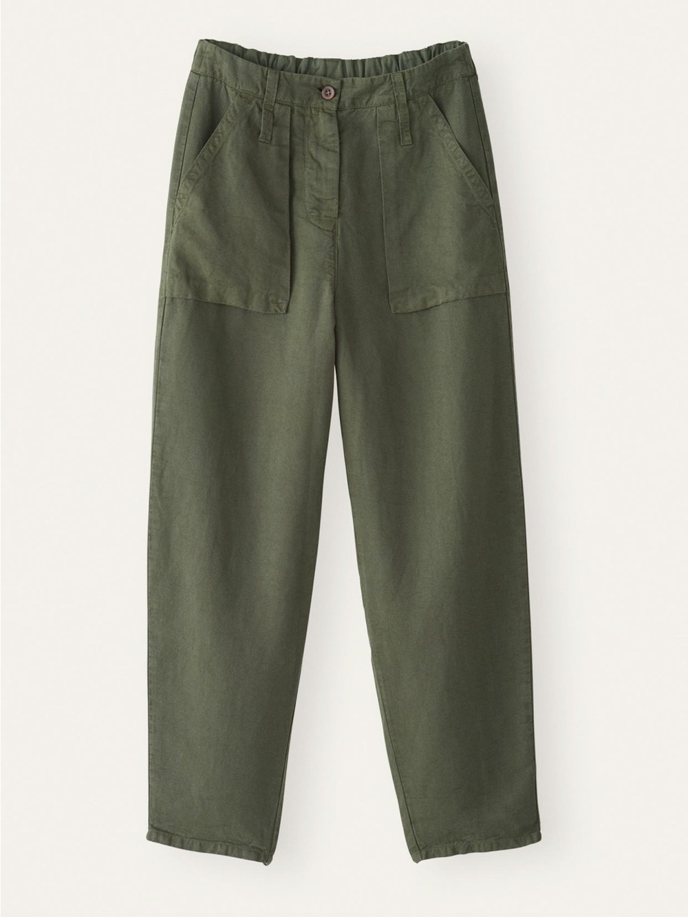 Brown linen blend Tapered leg trousers by poetry